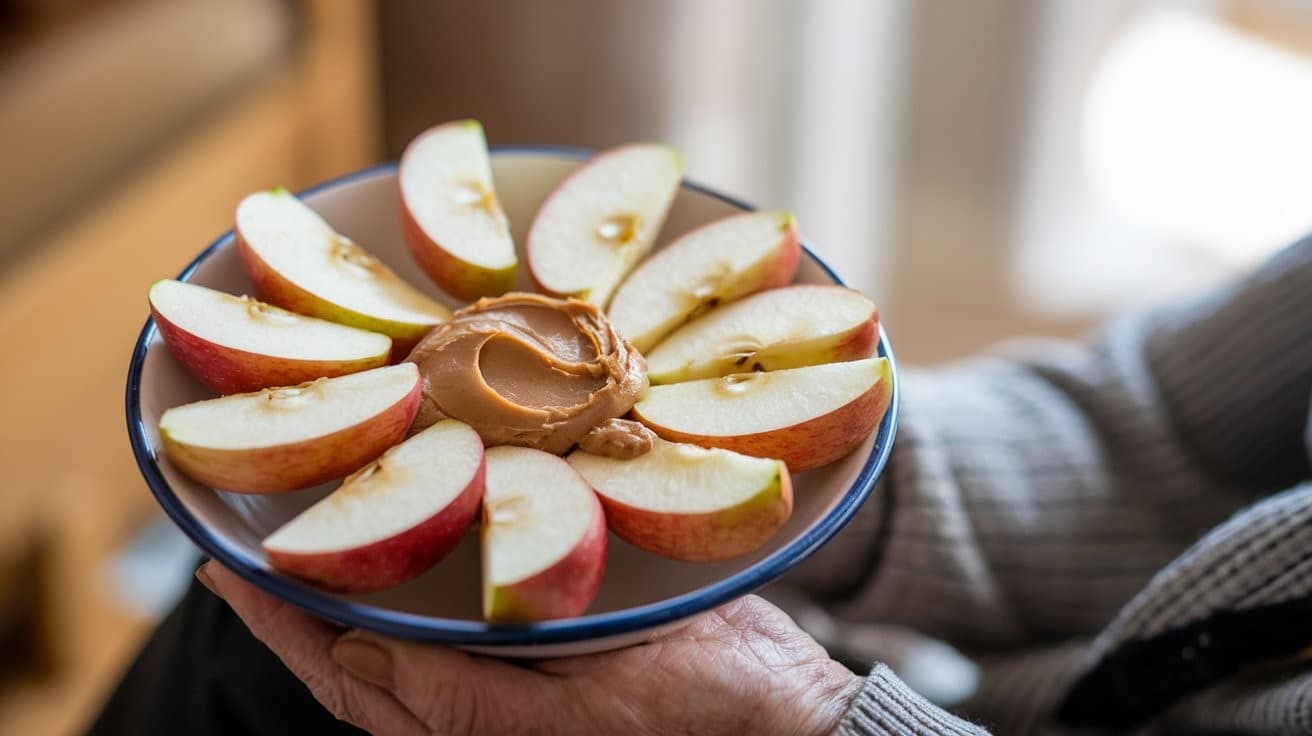 Apple slices with peanut butter