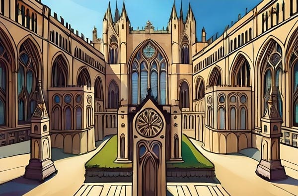 Digital illustration of bath abbey