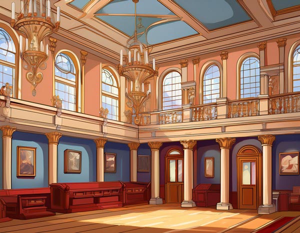 Digital illustration of a Georgian townhouse