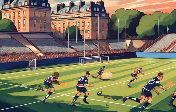 Digital illustration of a rugby club