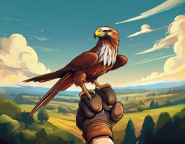 Digital illustration of a bird of prey