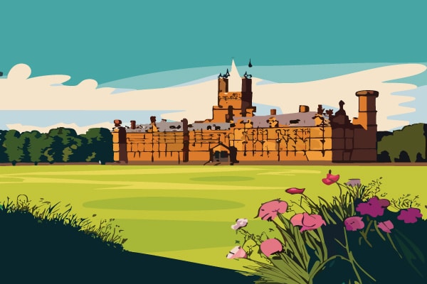 Digital illustration of Bletchley Park