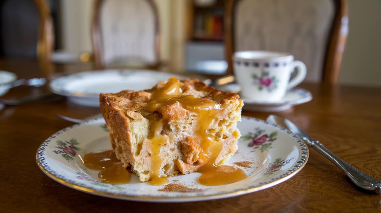 Bread pudding with applesauce