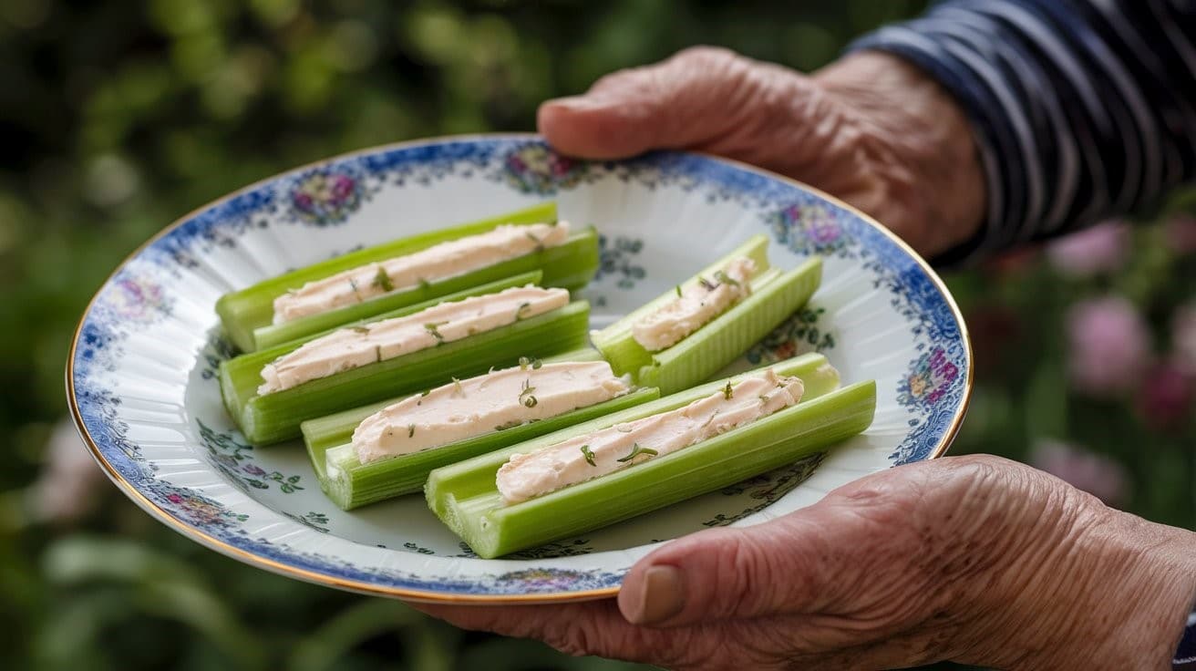 Celery sticks with cream cheese