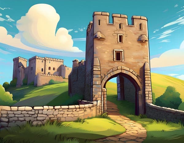 Digital illustration of a castle