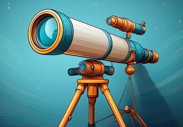 Digital illustration of a telescope