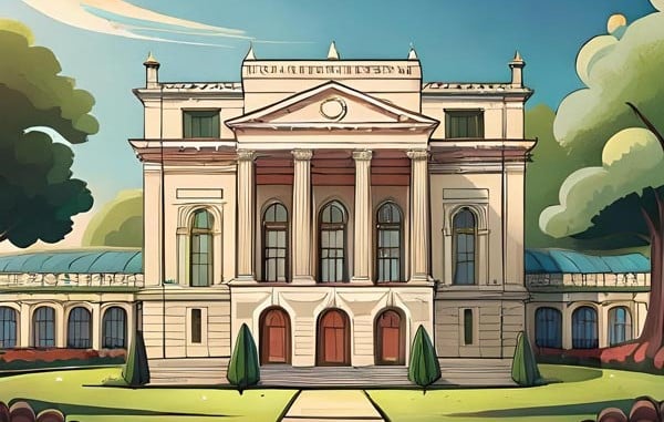 Digital illustration of The Holburne Museum