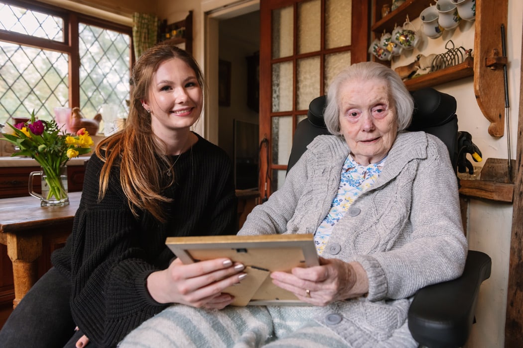 elderly lady who is staying in their own home
