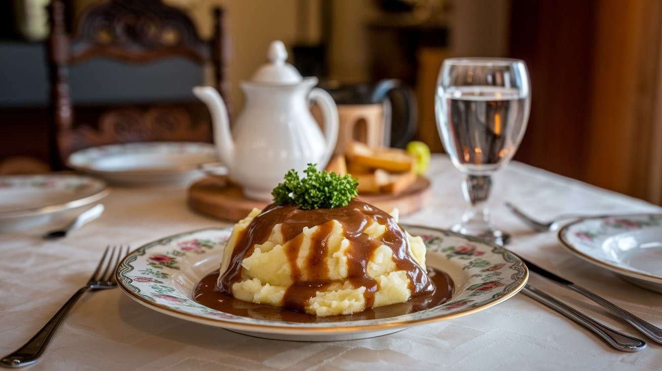 Mashed potato with gravy
