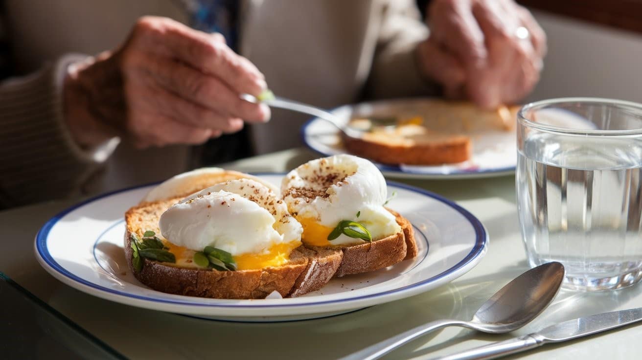 Poached eggs on wholegrain toast