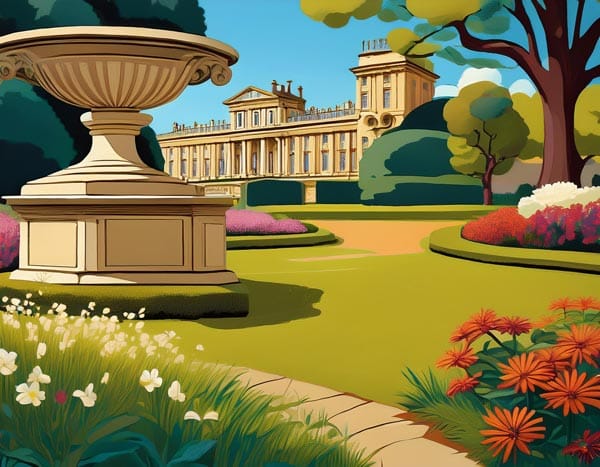 Digital illustration of a park