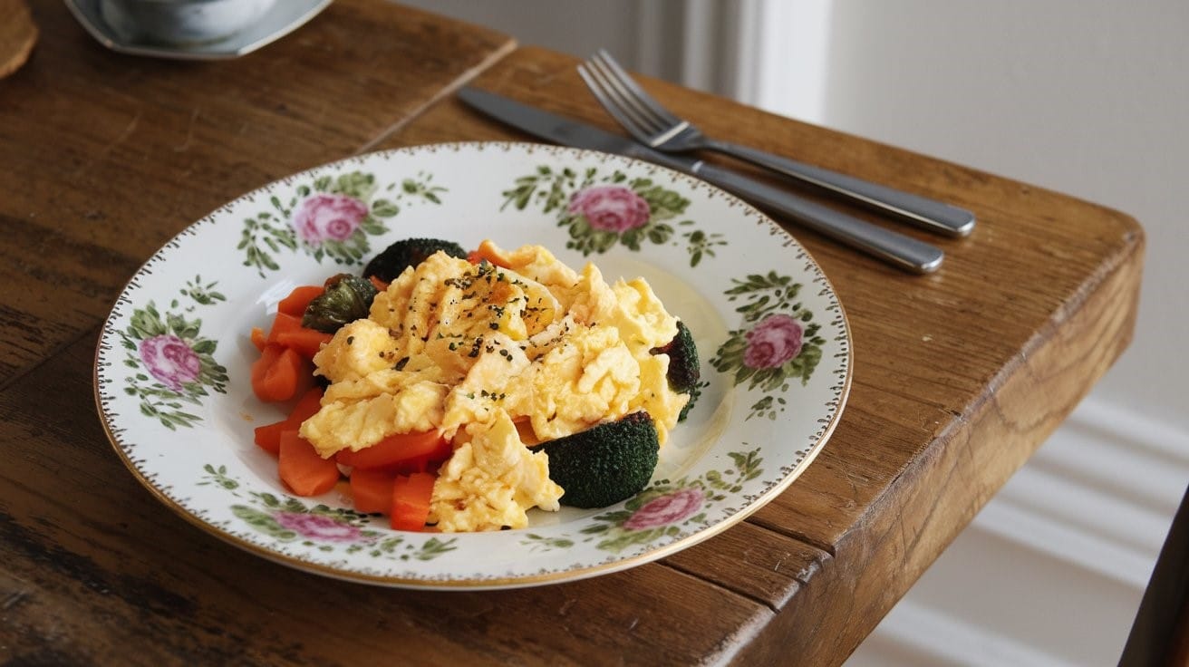 Scrambled eggs with vegetables
