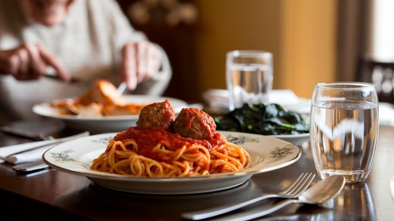 Spaghetti with marinara sauce & meatballs