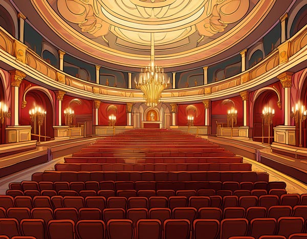 Digital illustration of a theatre