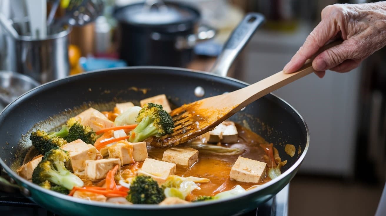 Vegetable stir fry with tofu