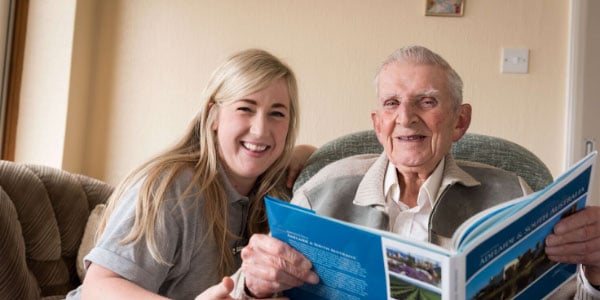 Live-in Carer with elderly male client who receives person centred care