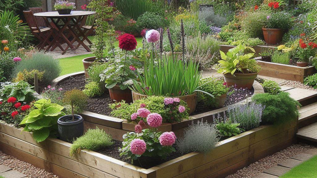 A raised flower bed for improved accessibility.