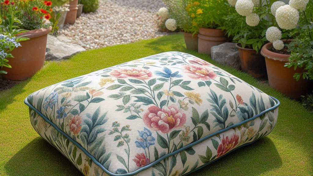 A floral kneeler to make gardening easier for older people.