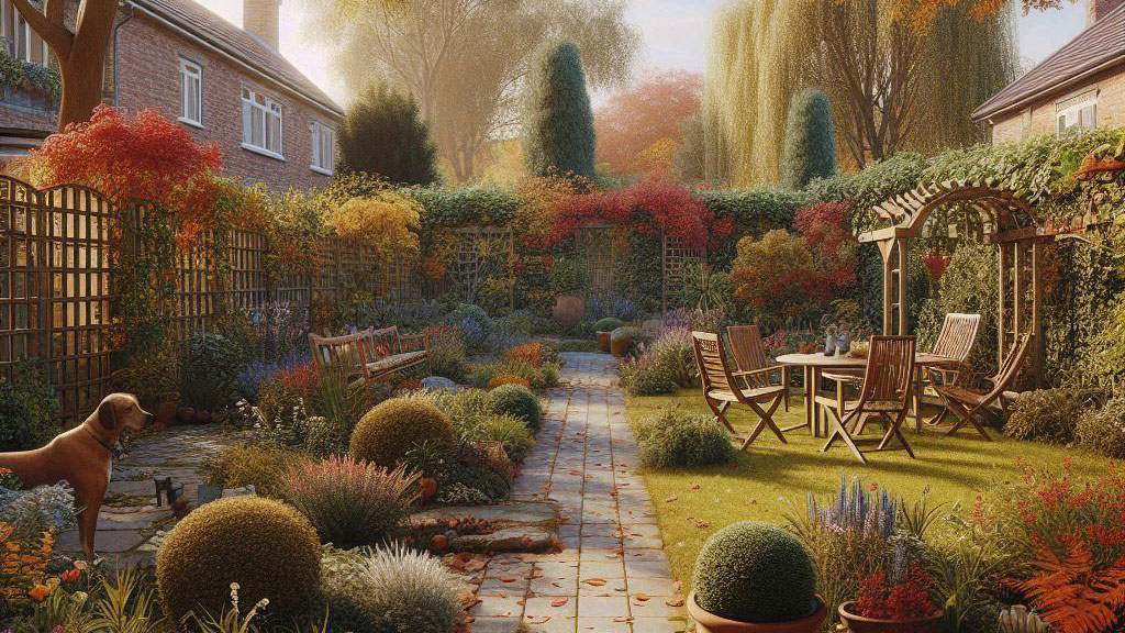 An autumnal garden.