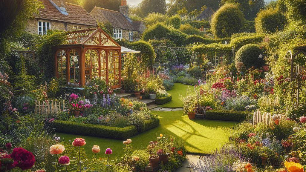 A beautiful English garden in summer.