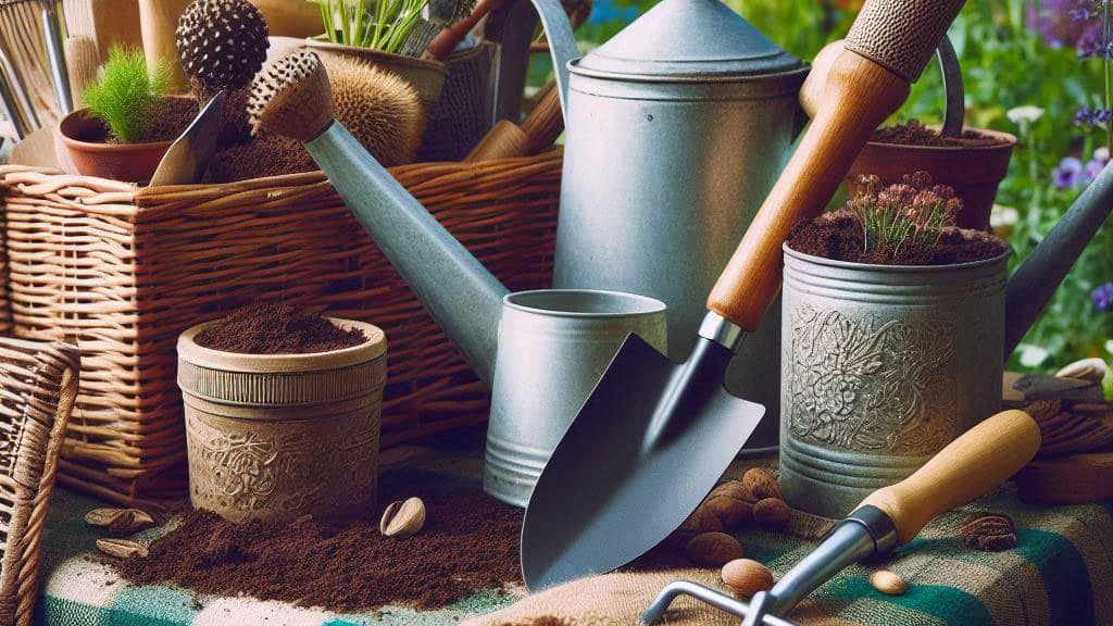 A selection of tools for gardening for elderly people.
