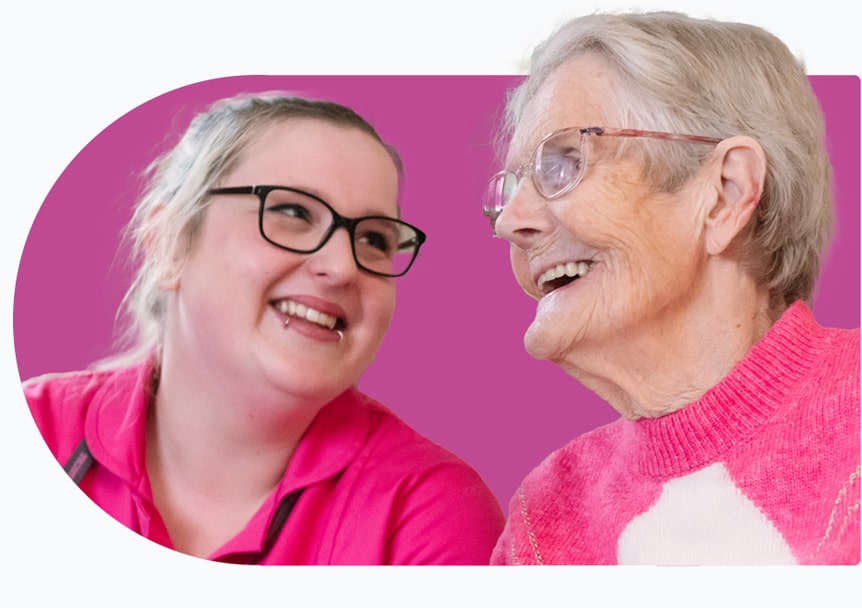 Carer and client who receives companion care