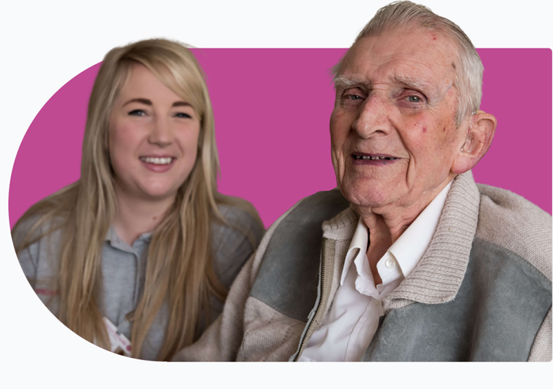 A Carer and a client who receives Live-in Dementia Care