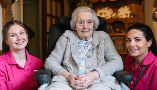 Carers and client who receives home help